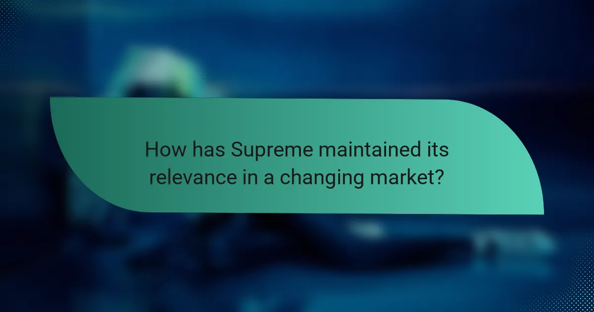 How has Supreme maintained its relevance in a changing market?