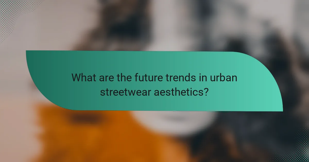 What are the future trends in urban streetwear aesthetics?