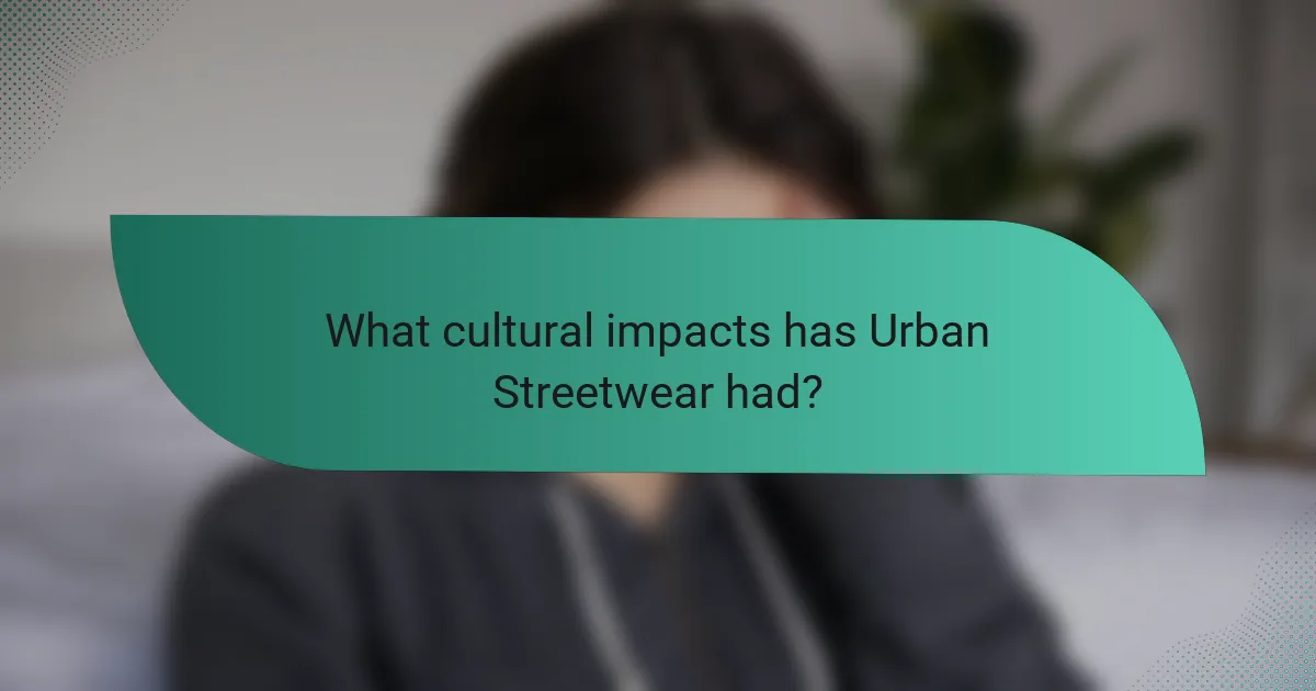 What cultural impacts has Urban Streetwear had?