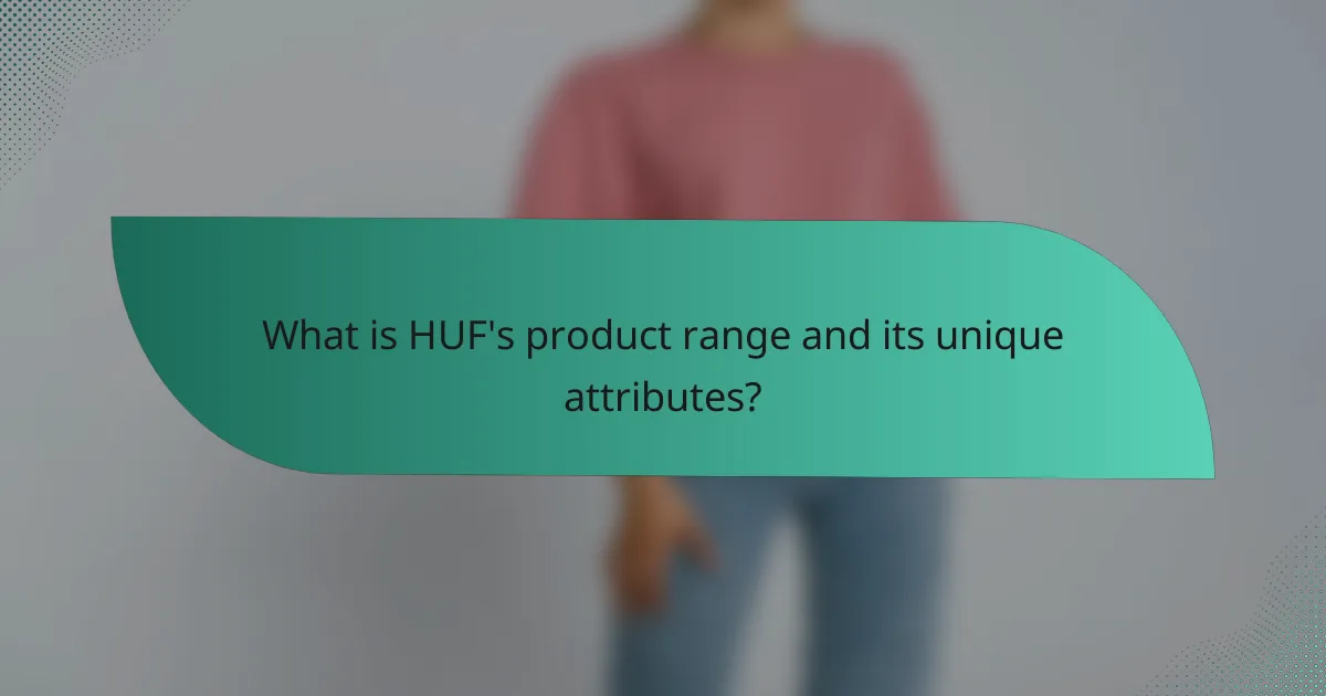 What is HUF's product range and its unique attributes?