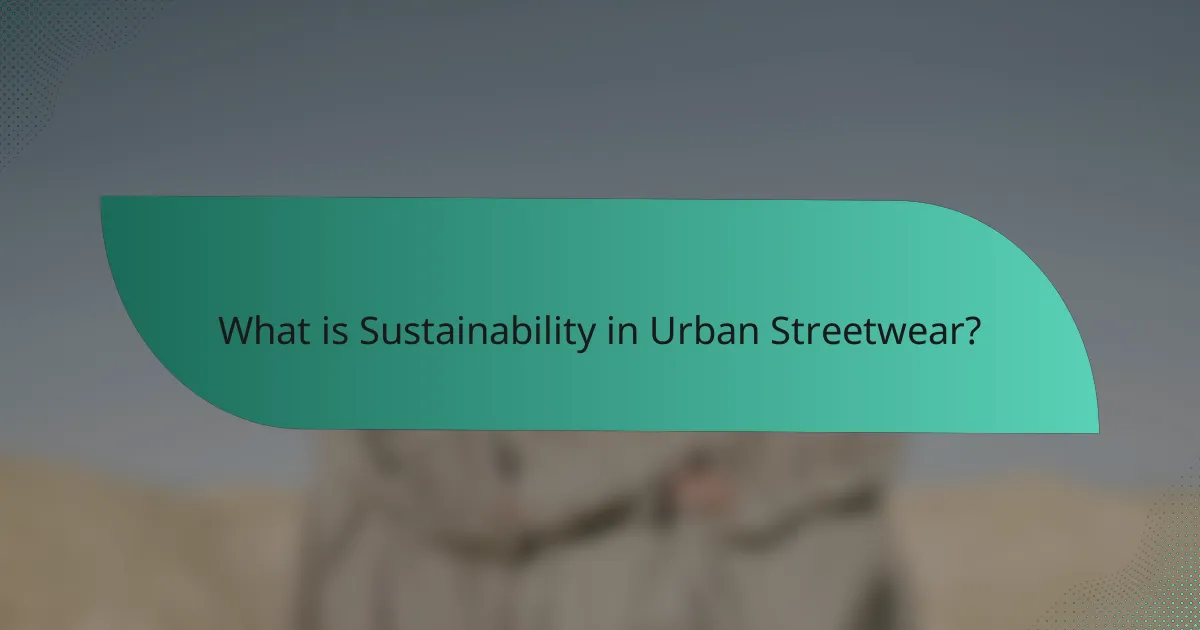 What is Sustainability in Urban Streetwear?