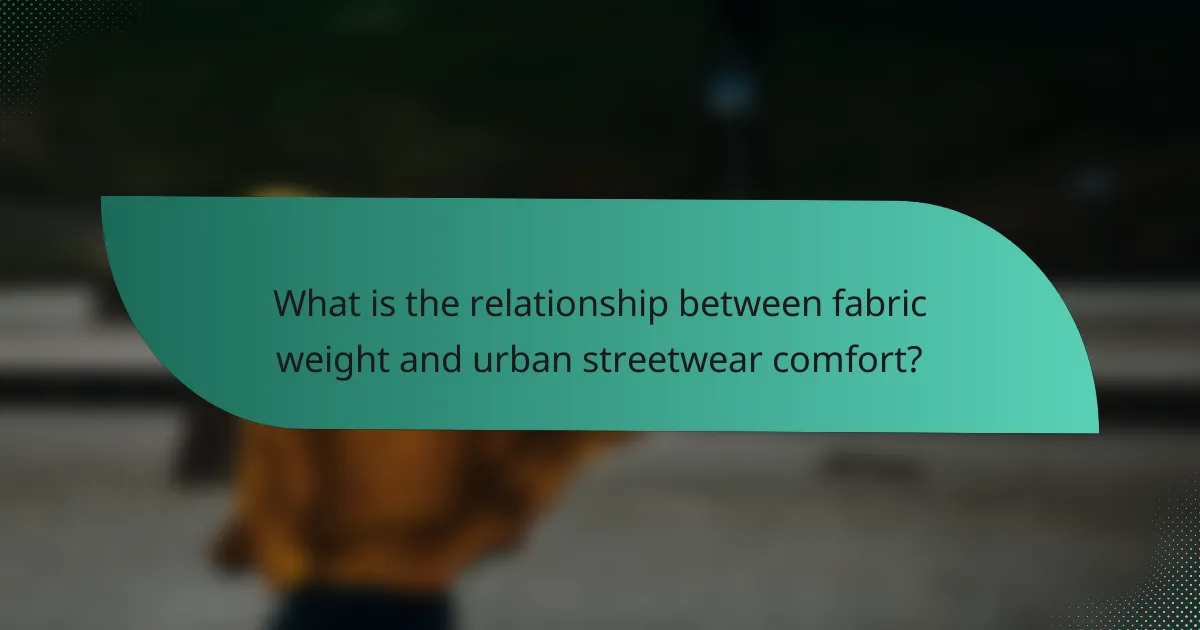 What is the relationship between fabric weight and urban streetwear comfort?