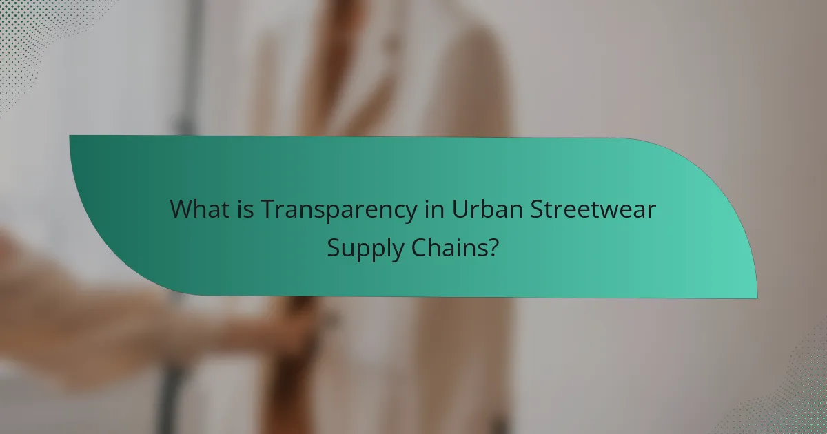 What is Transparency in Urban Streetwear Supply Chains?