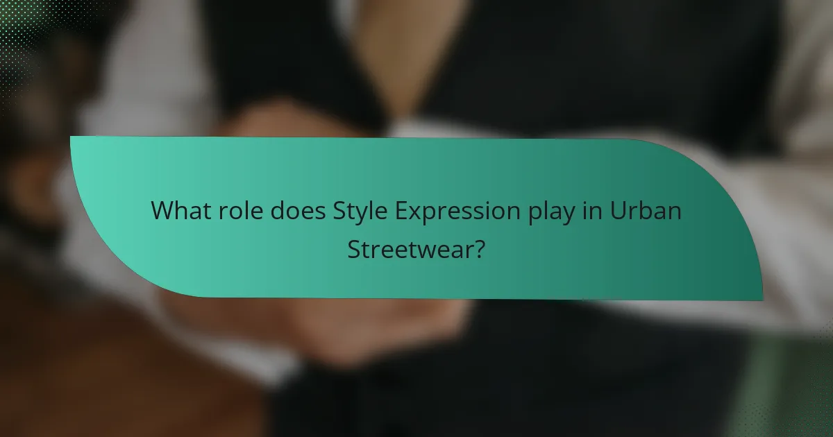 What role does Style Expression play in Urban Streetwear?
